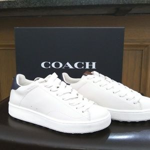 Coach Rexy Charm White Navy Leather Sneakers